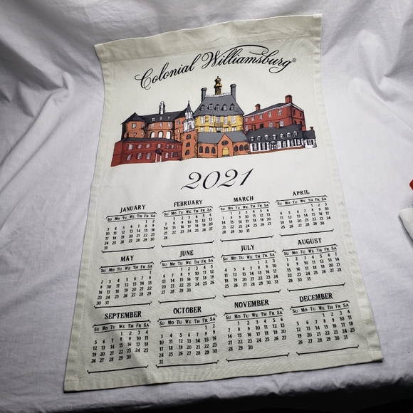 Two Colonial Williamsburg XL Tea Towels Wall Hanger Dowel - Picture 7 of 12